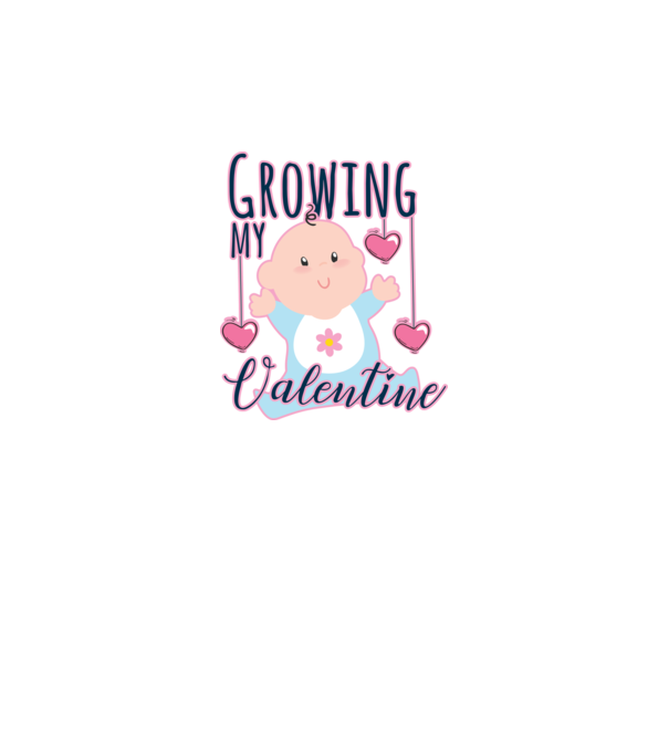Growing my Valentine model alb pe tricou
