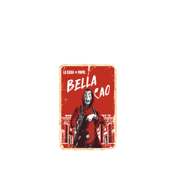 bella ciao poster retro model negru pe tricou