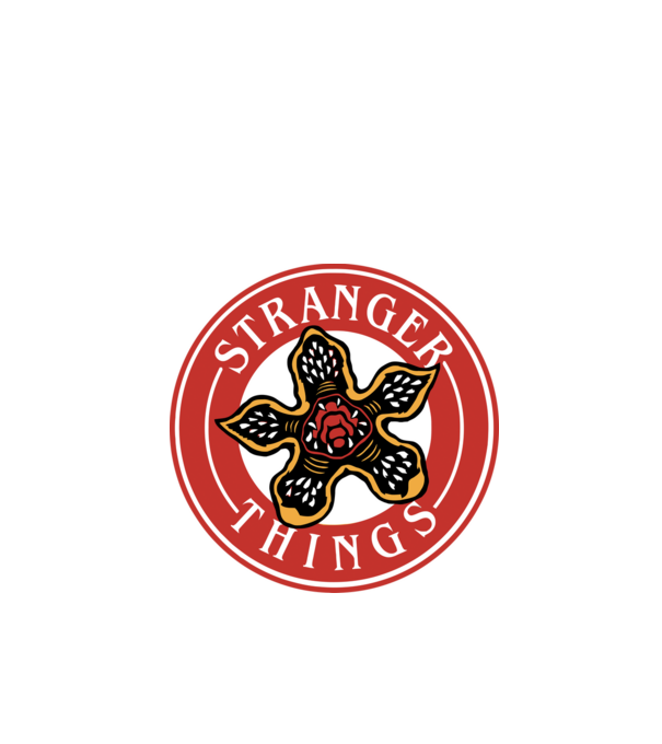 stranger things logo bucks model roșu pe tricou