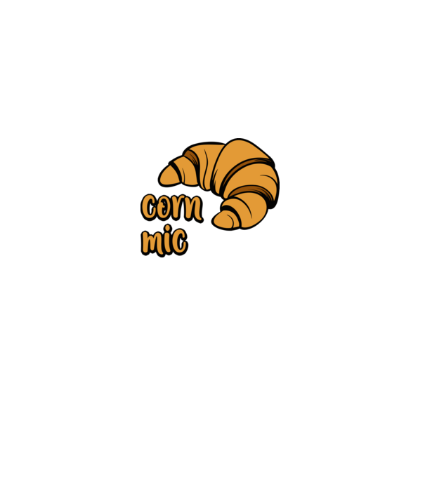 corn mic model alb pe tricou