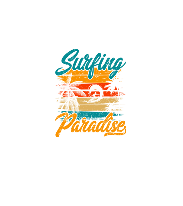 Surfing Paradise model negru pe tricou