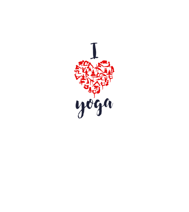 I love yoga model alb pe tricou