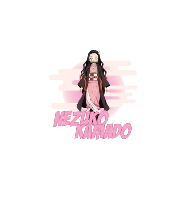 Demon Slayer Nezuko model alb pe tricou