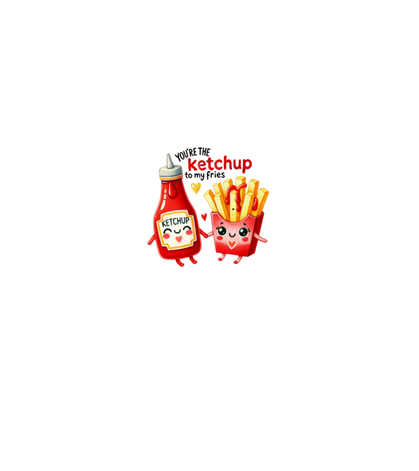 Ketchup to my Fries model gri pe tricou