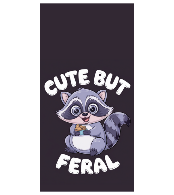 Cute but feral model alb pe tricou