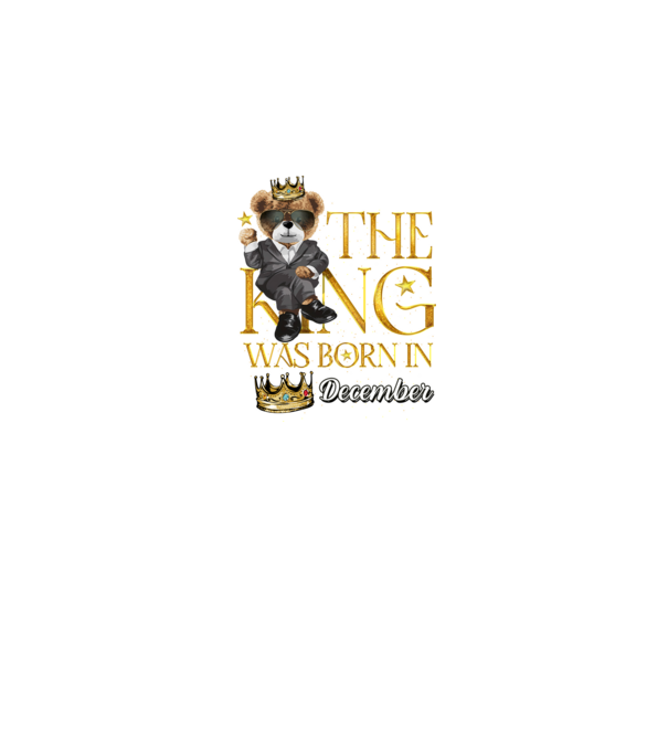 The king was born int DECEMBER model negru pe tricou