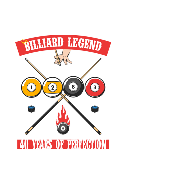 Billiard legend born in 1983 model negru pe tricou