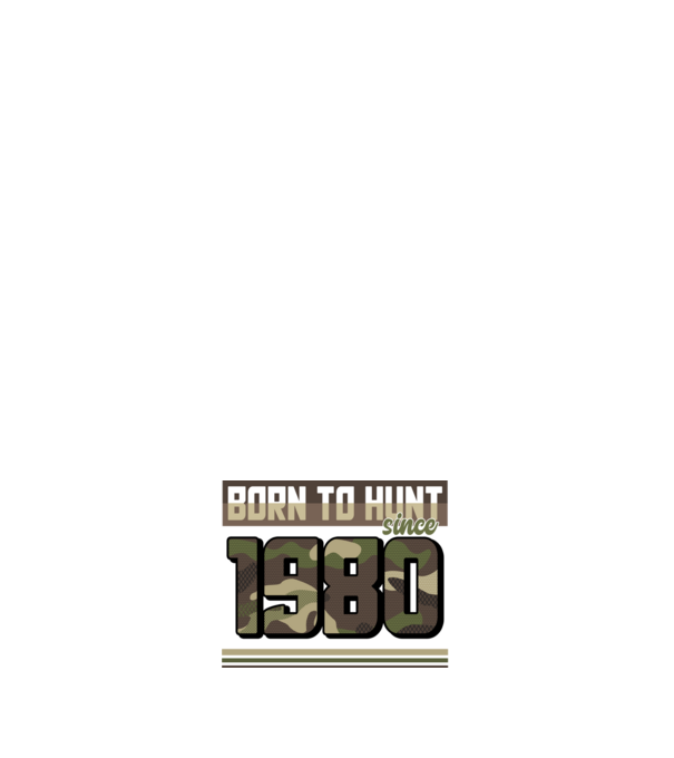 Born to hunt since 1980 model albastru închis pe tricou