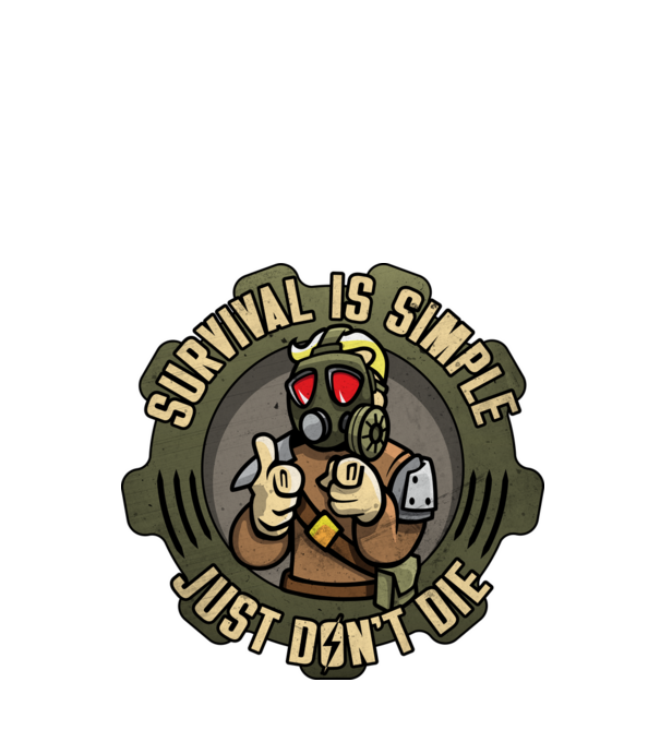 Survival model negru pe tricou