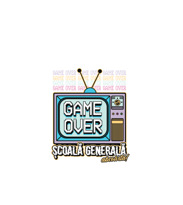 Absolvire retro școală generală model negru pe tricou