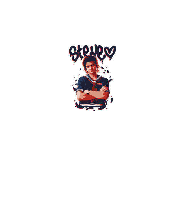 steve stranger things model roz pe tricou