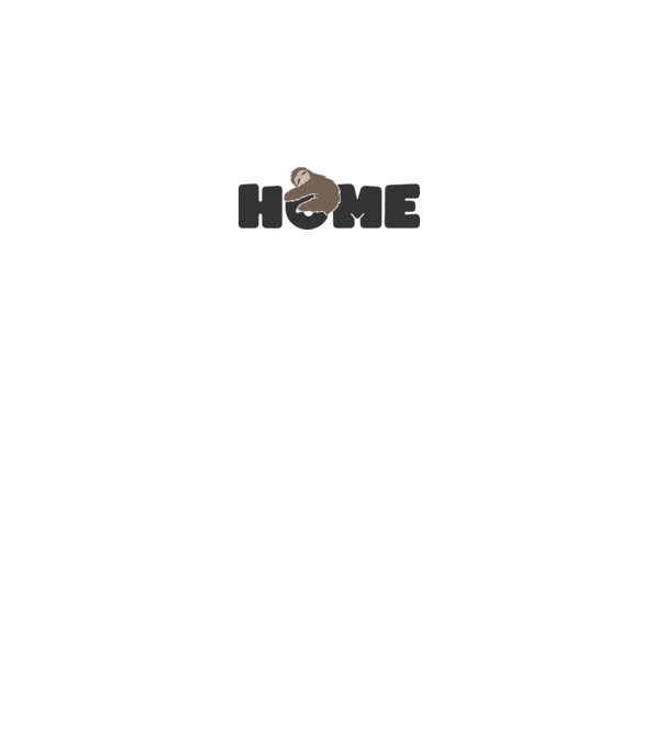 Home Sloth model alb pe tricou