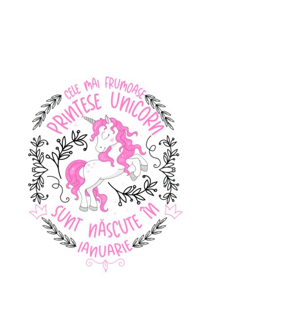 Cele mai frumoase prințese unicorn sunt născute în Ianuarie model alb pe tricou