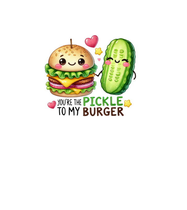 Pickle to my Burger model alb pe tricou