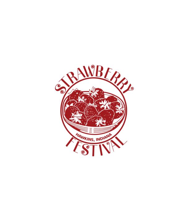 strawberry festival stranger things model gri pe tricou