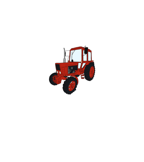 TRACTOR model alb pe tricou