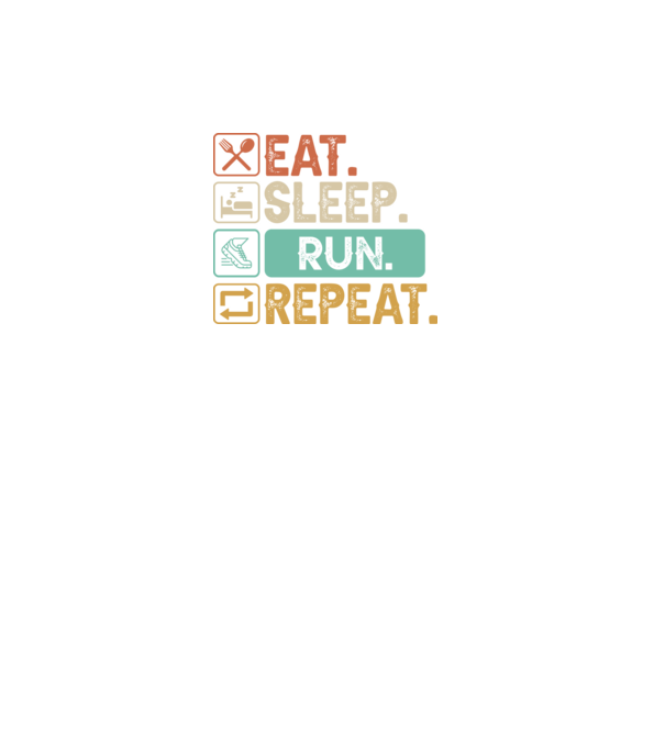 Eat Sleep Run Repeat model negru pe tricou