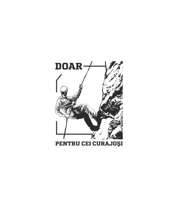 Doar pentru cei curajoși model alb pe tricou