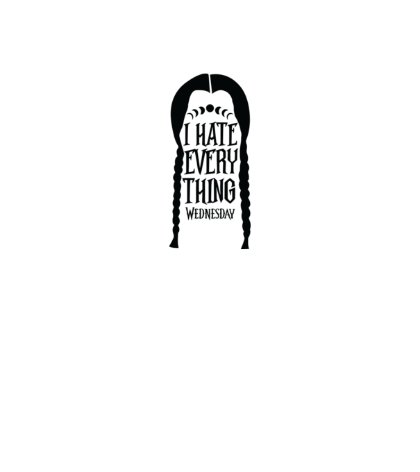 I hate everything model alb pe tricou