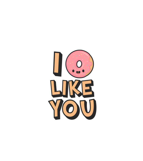 I donut like you model alb pe tricou