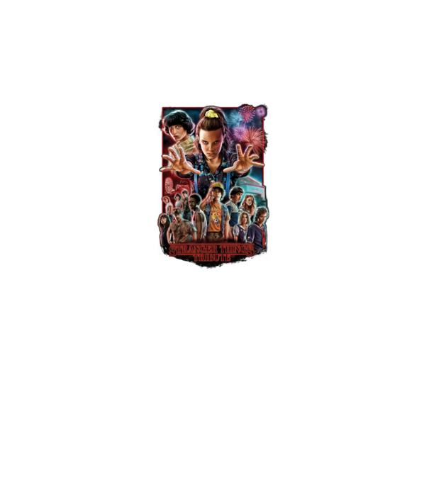 stranger things tribute poster model negru pe tricou