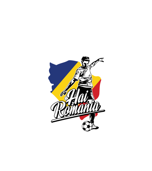 Hai romania fotbal model negru pe tricou
