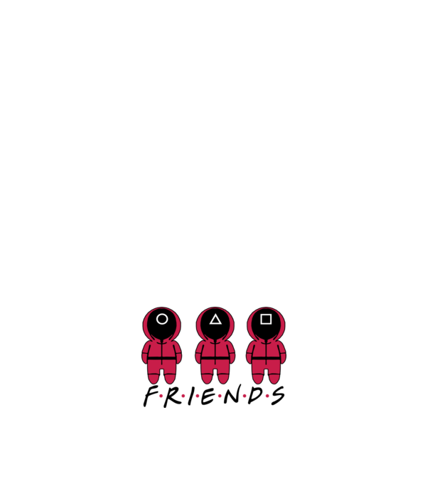 squid game friends model negru pe tricou