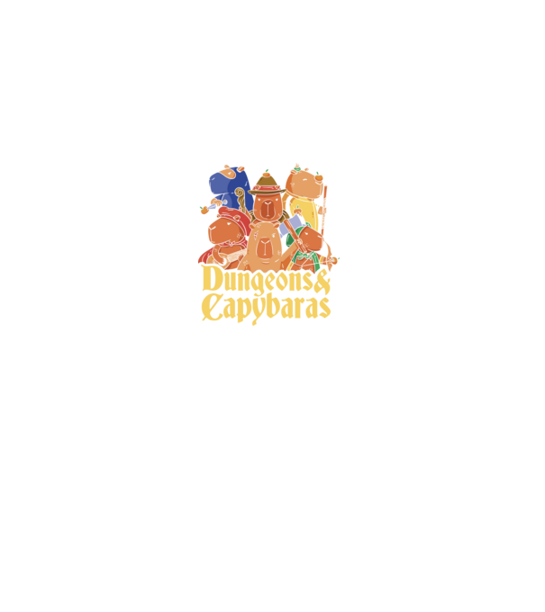 Dungeons and Capybaras model negru pe tricou