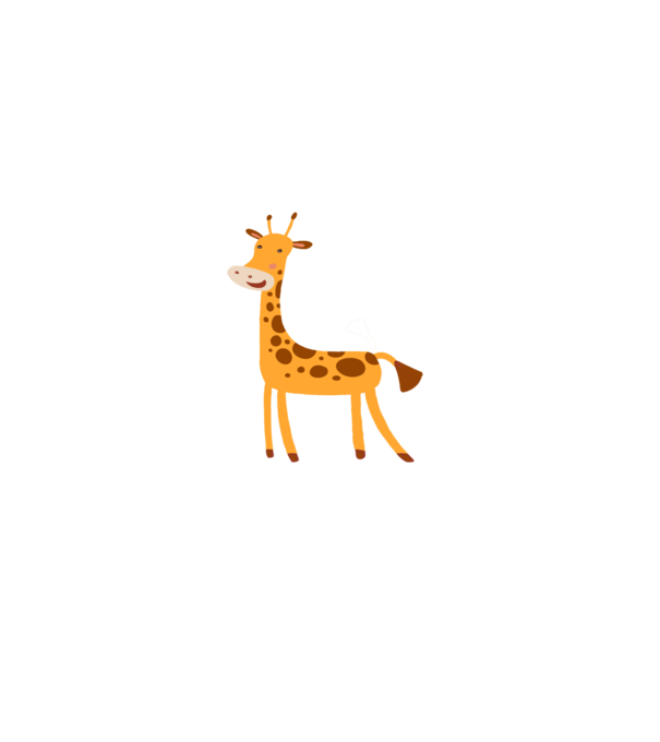 Girafă drăguță model alb pe tricou