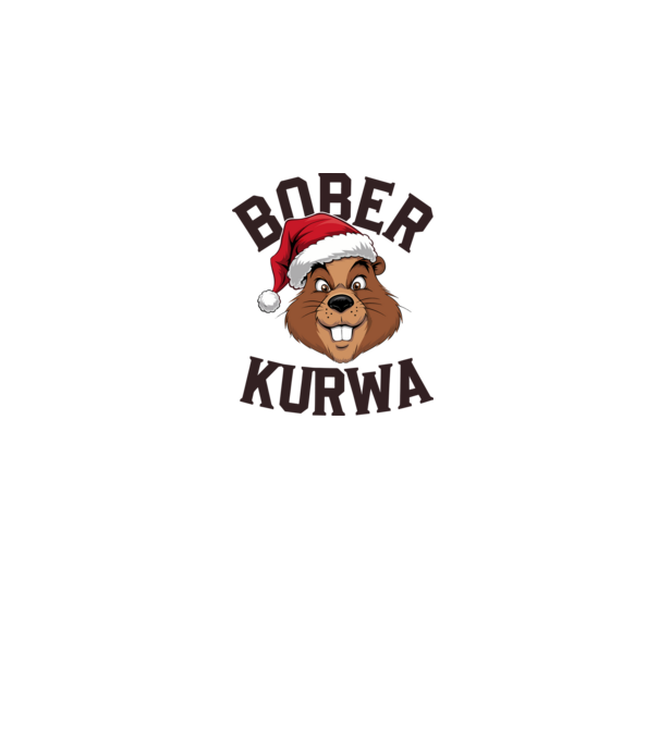 Bober kurwa xmas model alb pe tricou