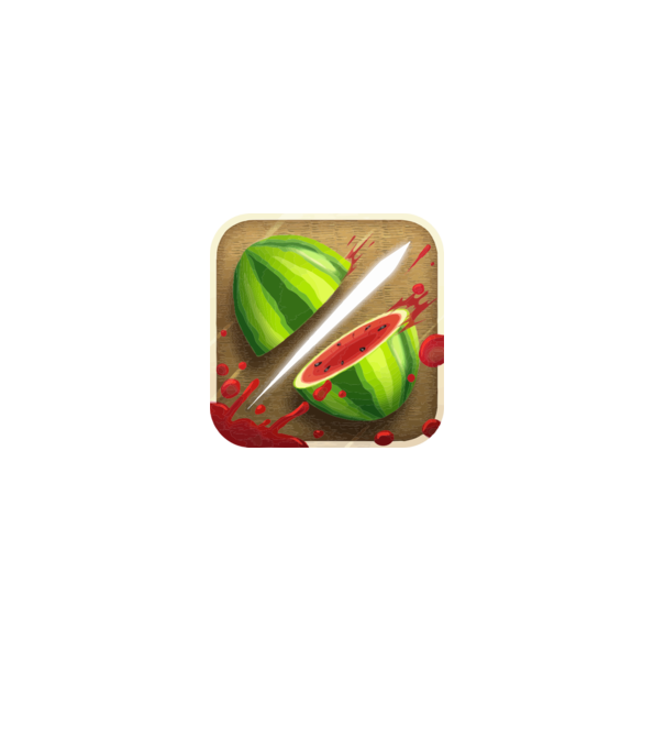 Fruit Ninja Icon model alb pe tricou