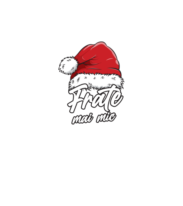 frate mai mic Santa Hat model negru pe tricou