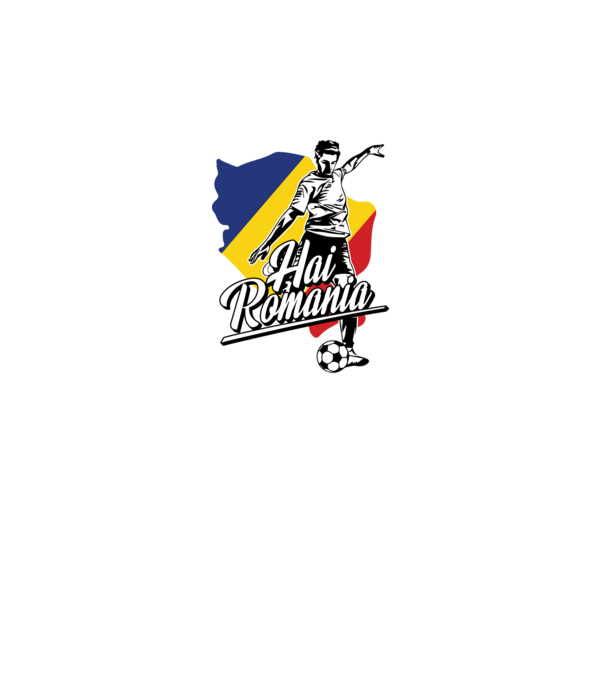 Hai romania fotbal model negru pe tricou