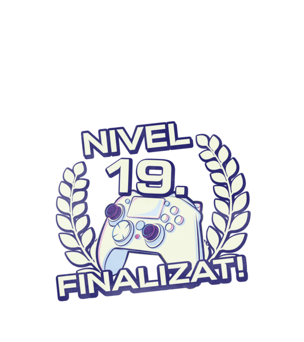 Nivel 19 finalizat! model negru pe tricou