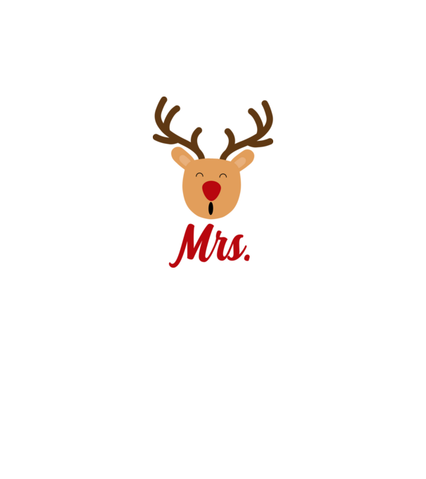 Mrs Reindeer christmas couple model alb pe tricou