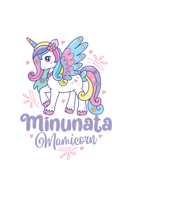 Minunata Mamicorn model negru pe tricou