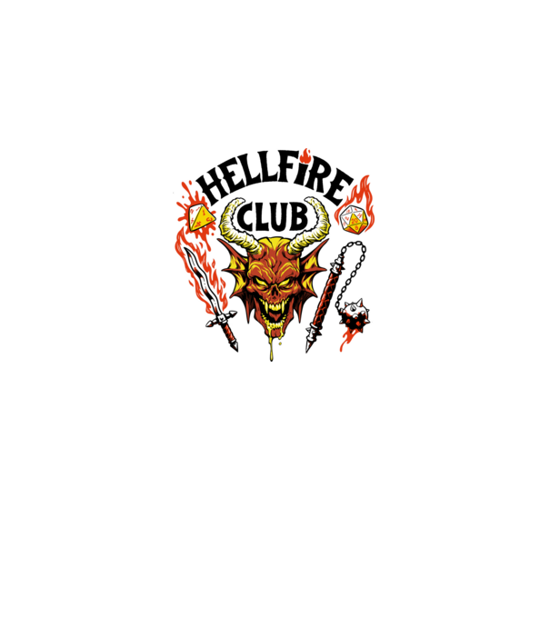 Hellfire ok model alb pe tricou