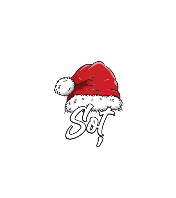soț Santa Hat model negru pe tricou