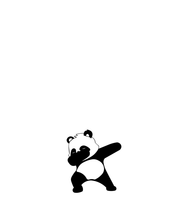 Panda DAB model alb pe tricou