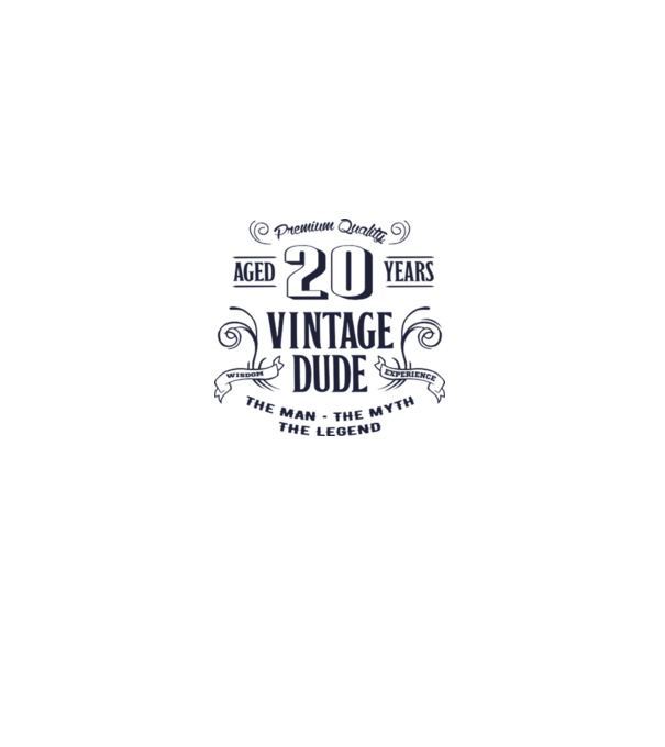 Vintage Dude - 20 model alb pe tricou