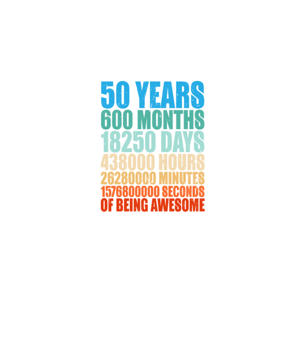 50 years of being awesome model negru pe tricou