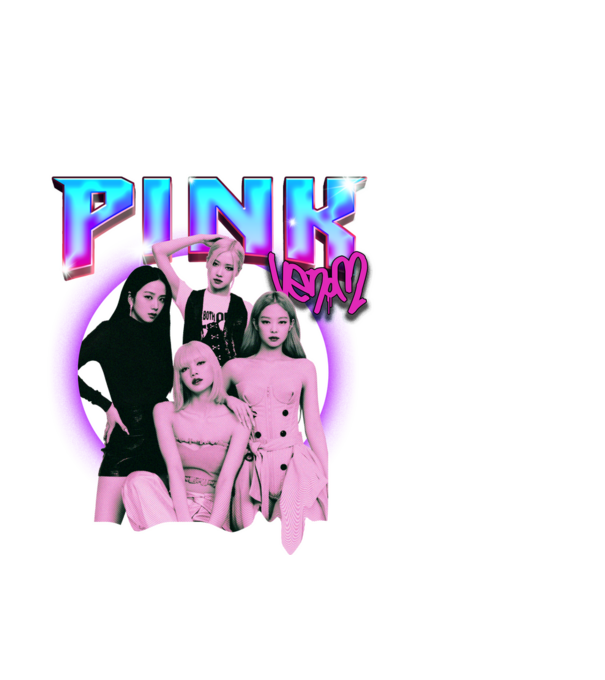 BLACKPINK pink venom model alb pe tricou