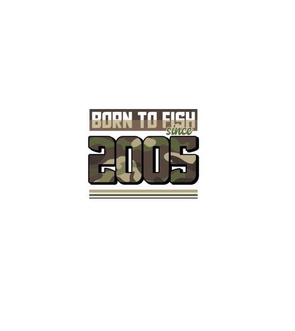 Born to fish since 2005 model negru pe tricou