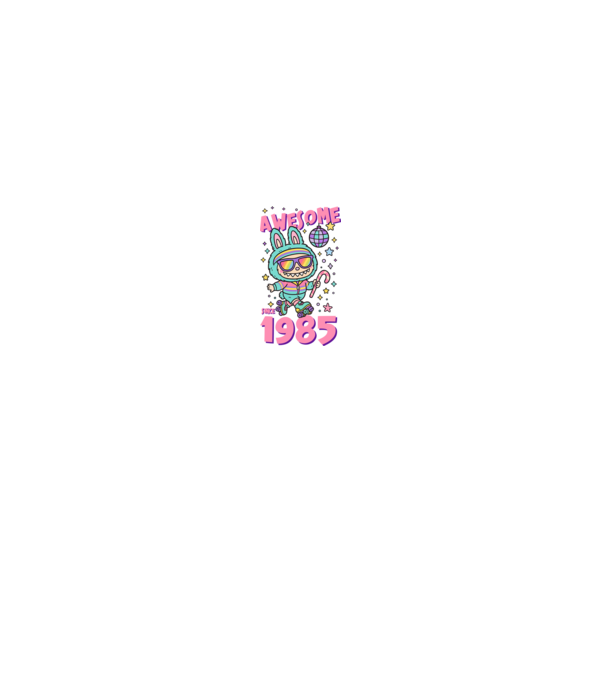 Awesome since 1985 - Labubu model albastru jeanși pe tricou