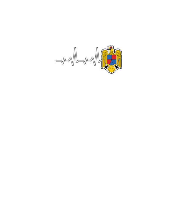 ROMANIA heartbeat model negru pe tricou