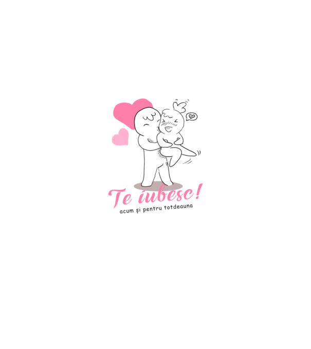 te iubesc model alb pe tricou