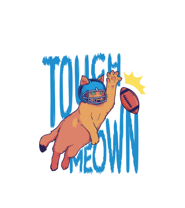 Touch Meow model alb pe tricou