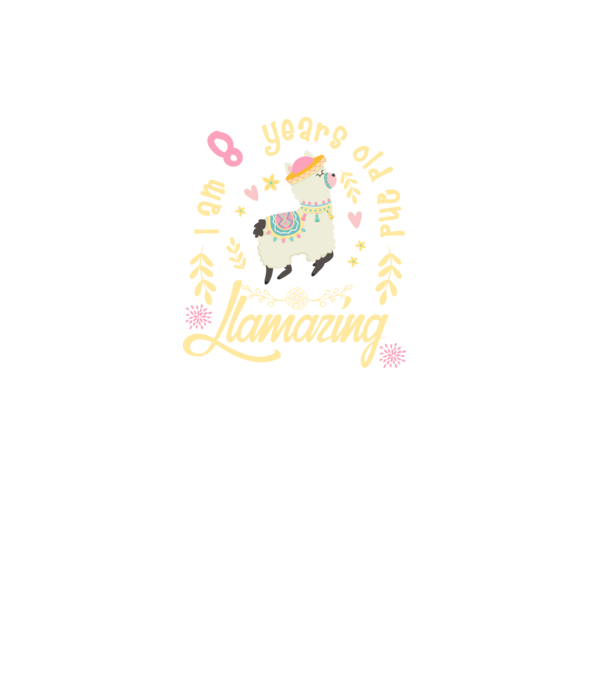 Birthday Llamazing 8 years old model negru pe tricou