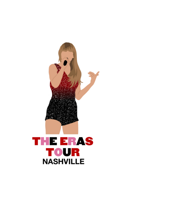 Taylor Swift The Eras Tour Nashville model alb pe tricou