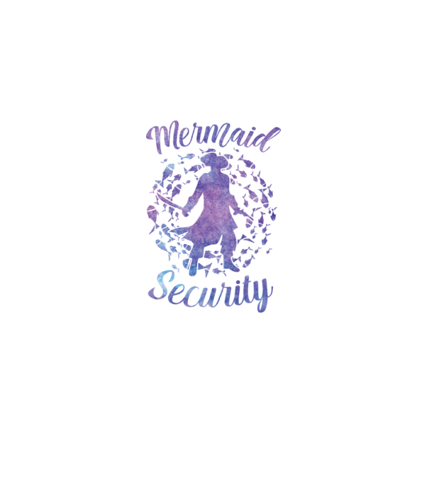 Mermaid Security boys aquarell model negru pe tricou